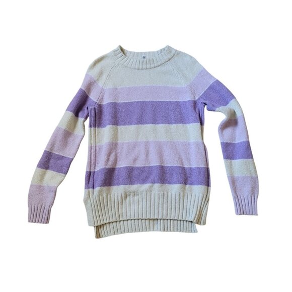 Time and Tru Womens Stripped Size S Pullover Sweater Winter Crew Neck Super Soft - Picture 1 of 5